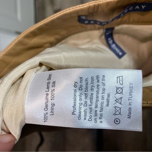 ZEYNEP ARCAY Cool Leather Pant Color: Biscuit - Picture 9 of 11